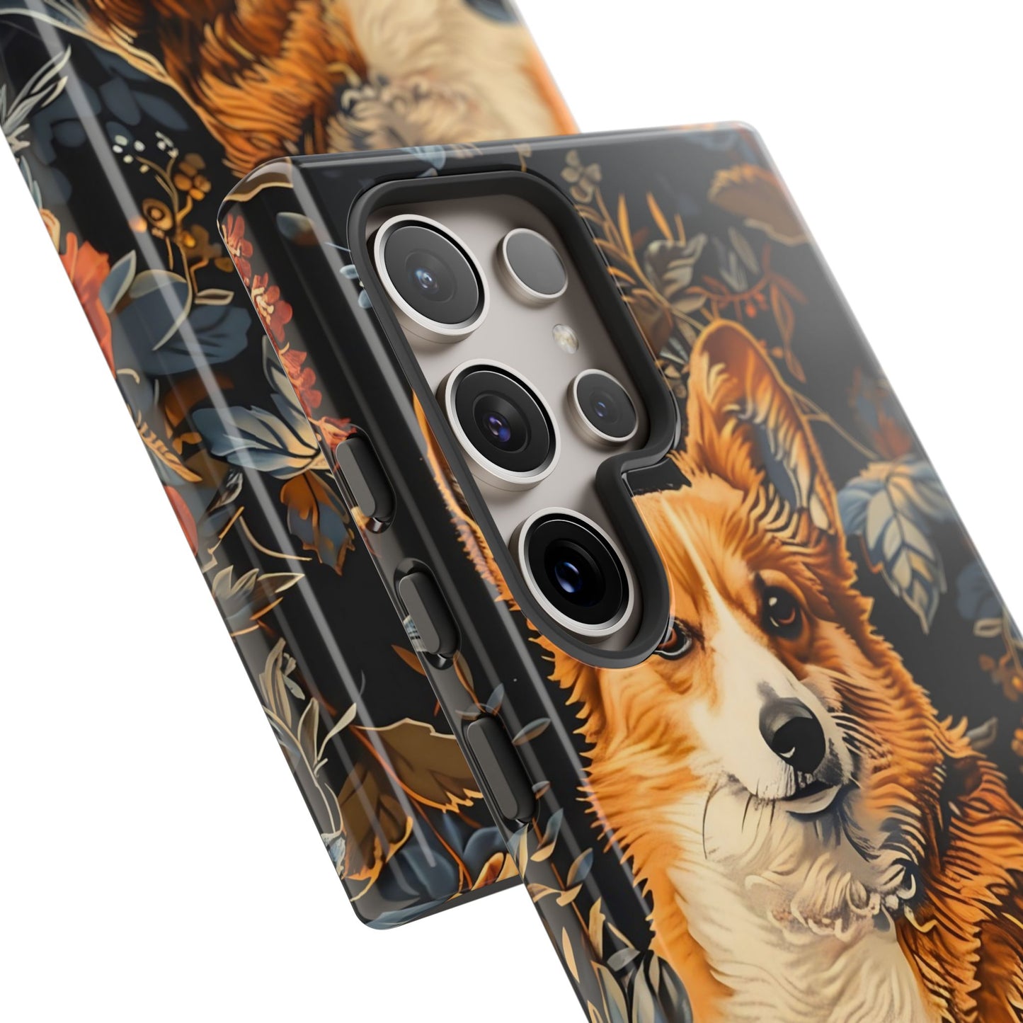 Corgi Floral Phone Case - Tough Cases for Dog Lovers, Cute Pet Accessories, Gift for Dog Owners, Floral Design, Personalized Tech Cover