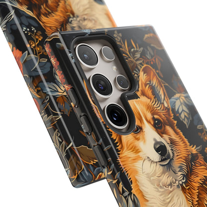 Corgi Floral Phone Case - Tough Cases for Dog Lovers, Cute Pet Accessories, Gift for Dog Owners, Floral Design, Personalized Tech Cover