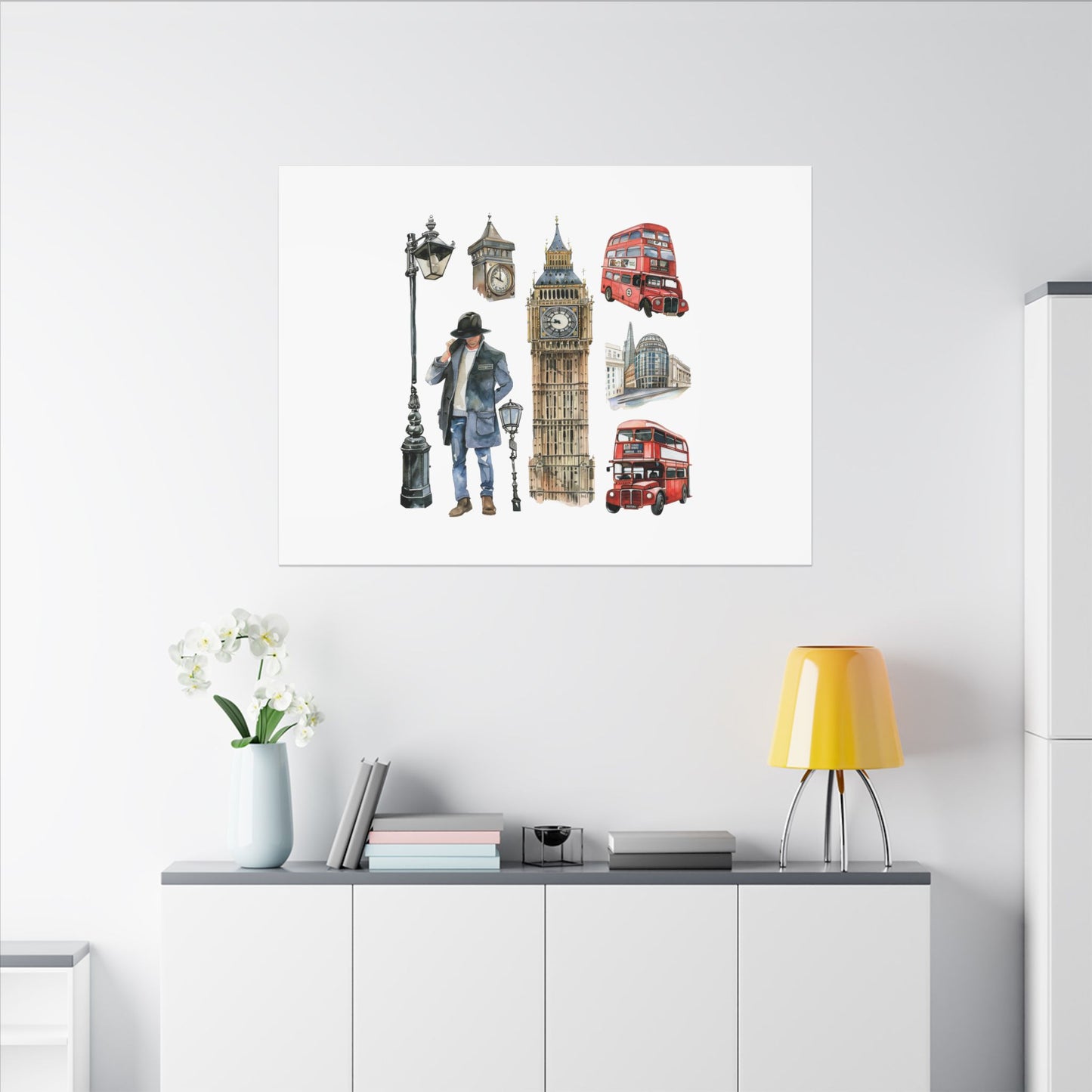 Canvas Art Print, London Skyline, Home Decor, Wall Art, Gift Idea, Travel Memories, Modern Wall Art