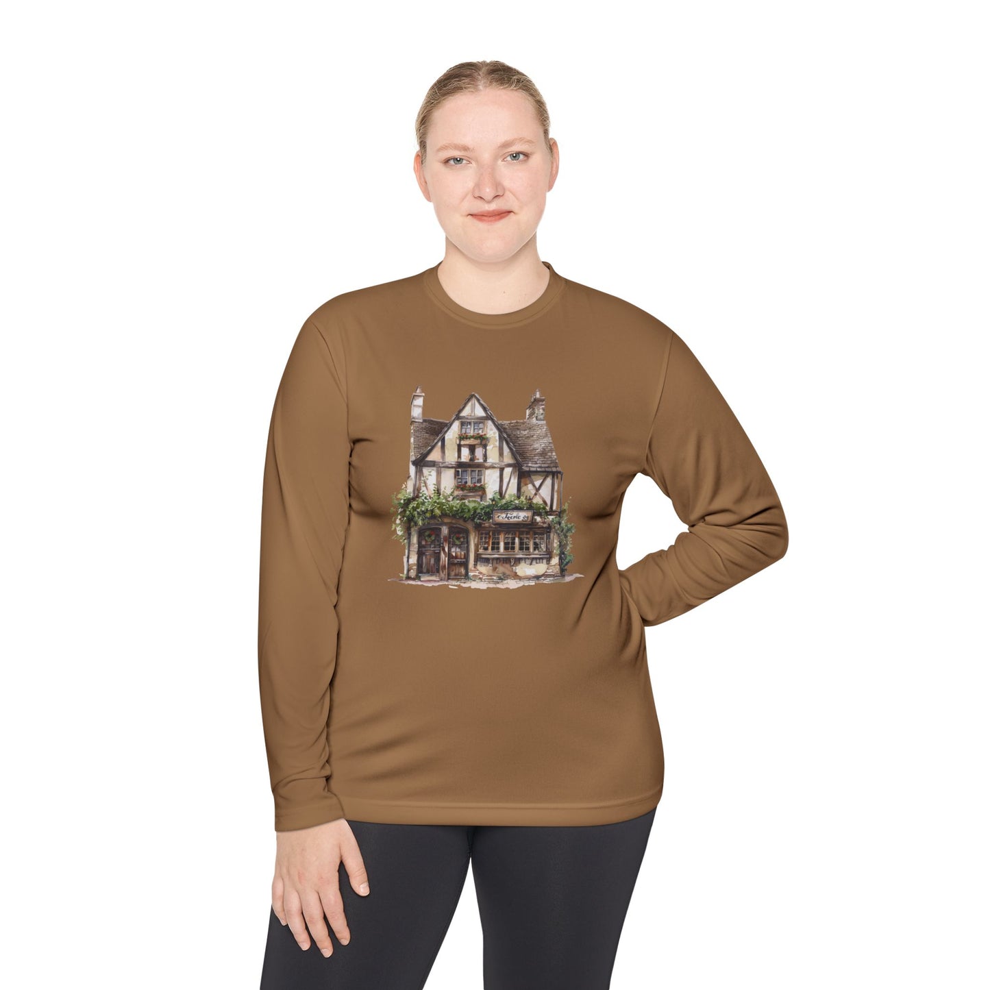 Unisex Lightweight Shirt for Cozy Vibes - Rustic Vintage England House Artwork