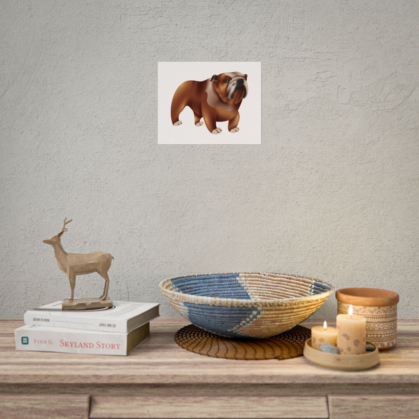 Bulldog Rolled Poster Art | Dog Lover’s Wall Decor | Unique Gift for Pet Owners | Living Room or Office Decor