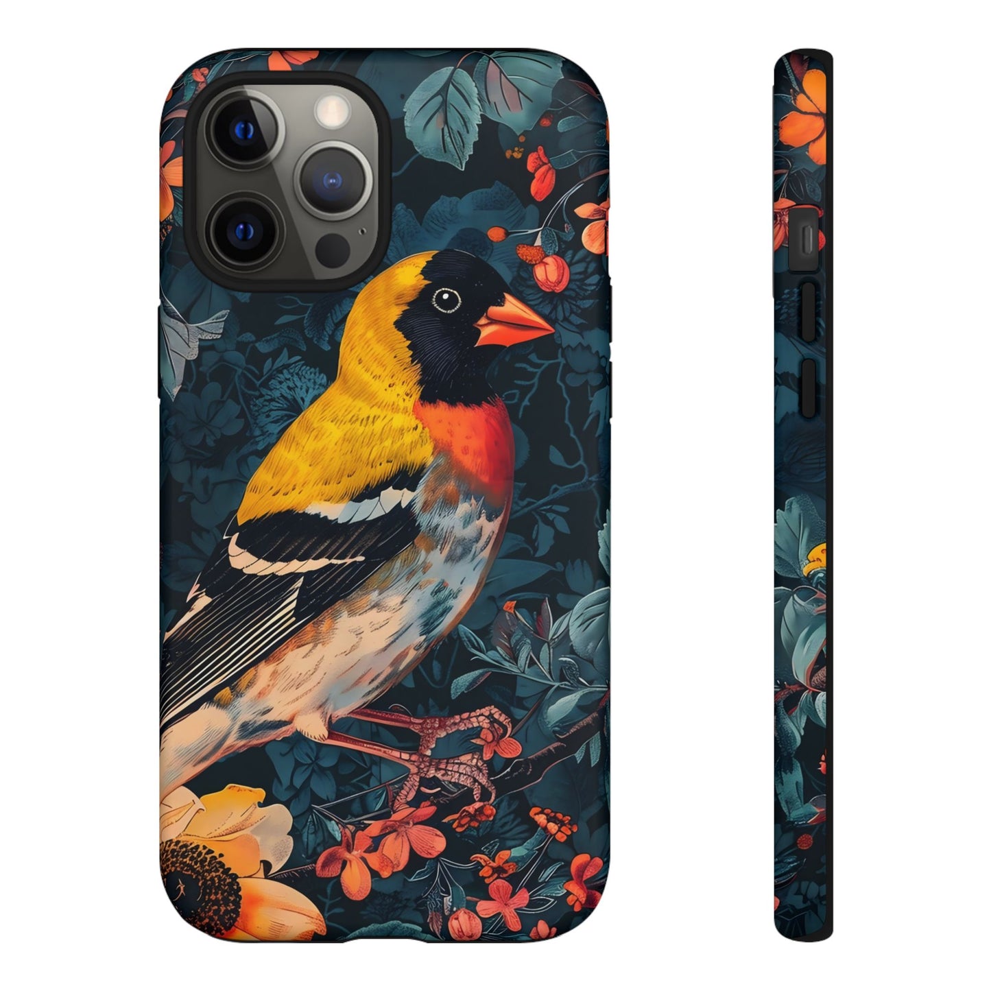 Vibrant Bird Phone Case - Tough Cases, Nature Lover Gift, Floral Design, Eco-Friendly Accessory, Stylish Mobile Protection