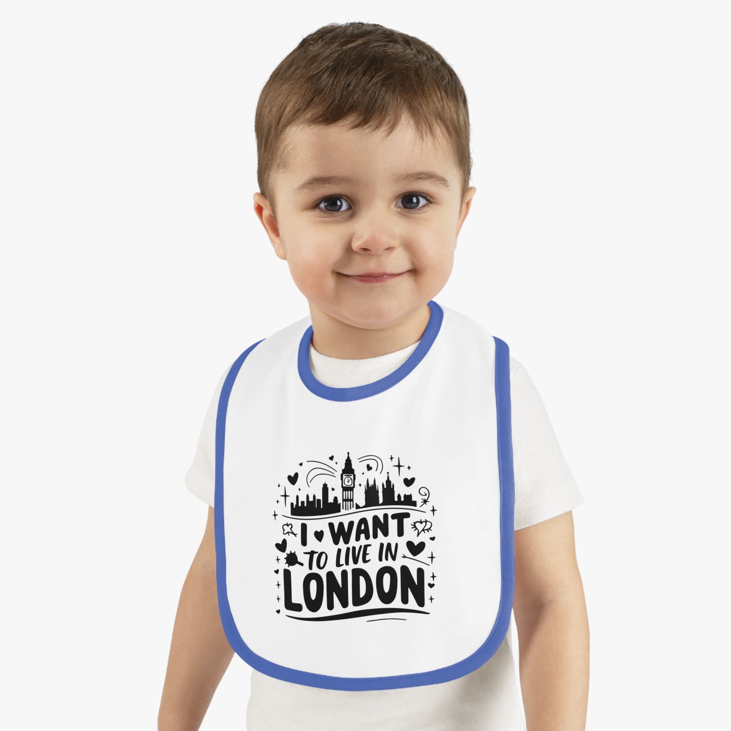 Baby Jersey Bib with London Design, Cute Baby Bib, Gift for New Parents, Baby Shower Gift, Toddler Accessories, Travel Inspired Bib