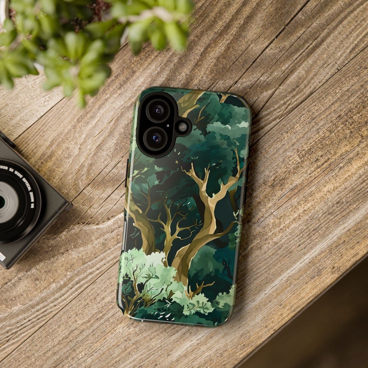 Forest Green Phone Case, Nature-Inspired Tough Cases, Eco-Friendly Gift, Outdoor Lover Accessory, Unique Phone Cover