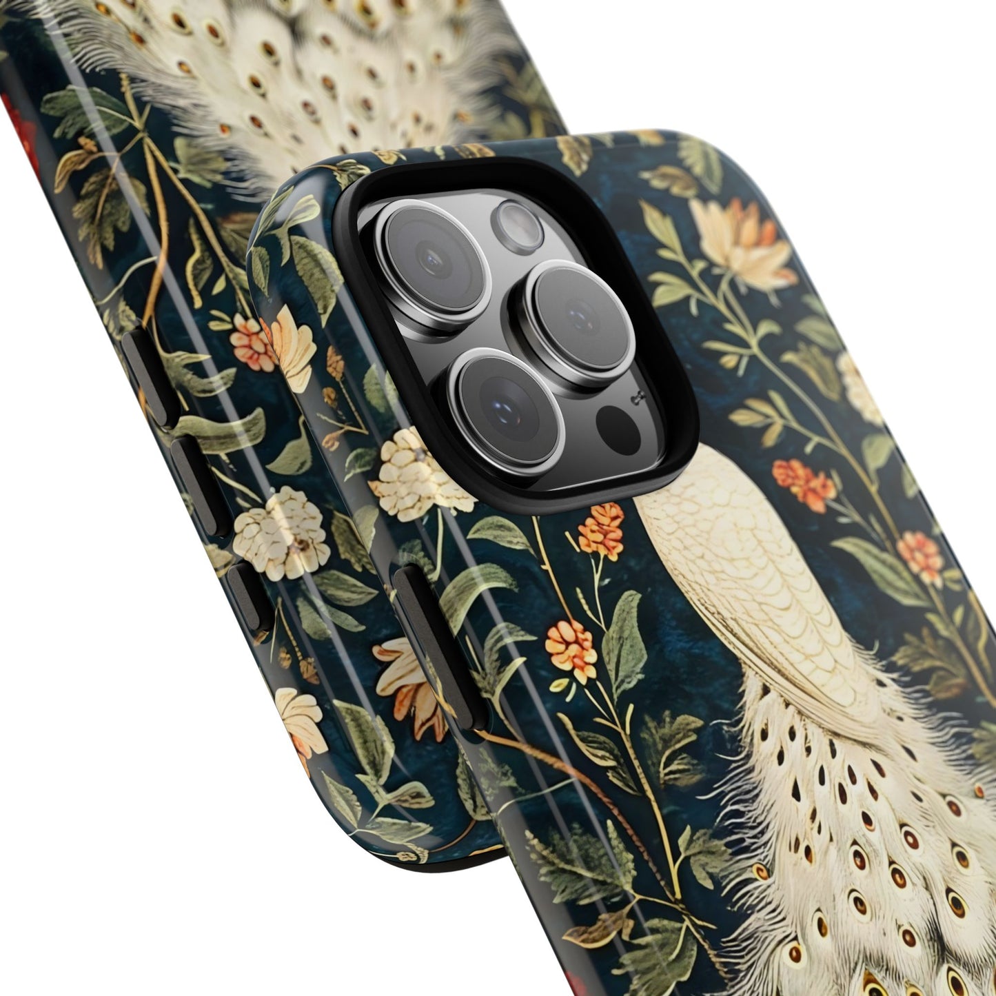Elegant Peacock Phone Case, Floral Phone Cover, Tough Cases, Stylish Tech Gift, Nature Lover Accessory, Birthday Gift