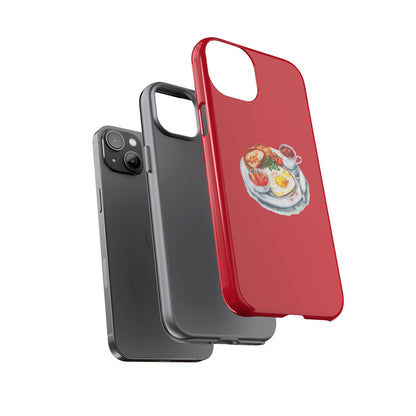 Breakfast-Inspired Phone Case, Tough Phone Covers, Foodie Gifts, Unique Accessories, Cute Kitchen Decor, Red Phone Case