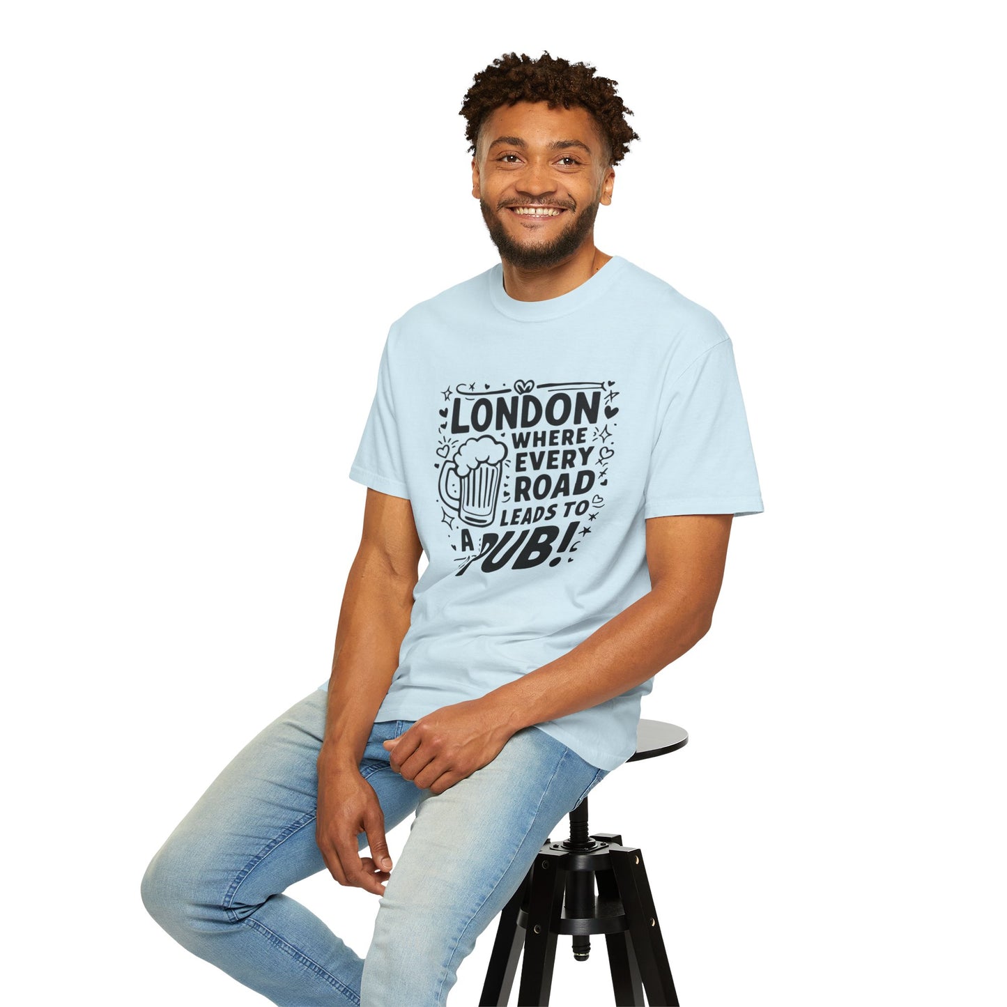 London's Nostalgic Road Classic Unisex Garment-Dyed T-shirt