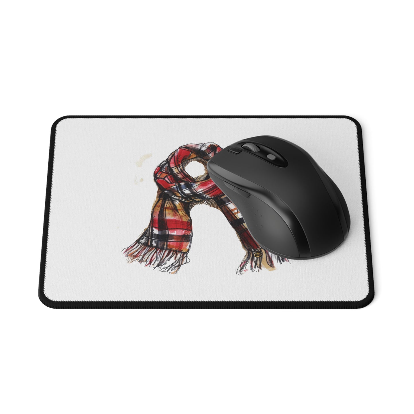 Cozy Plaid Scarf Non-Slip Gaming Mouse Pad | Gift for Gamers, Home Office Decor, Ergonomic Mousepads, Holiday Gift Ideas, Gamer Accessories