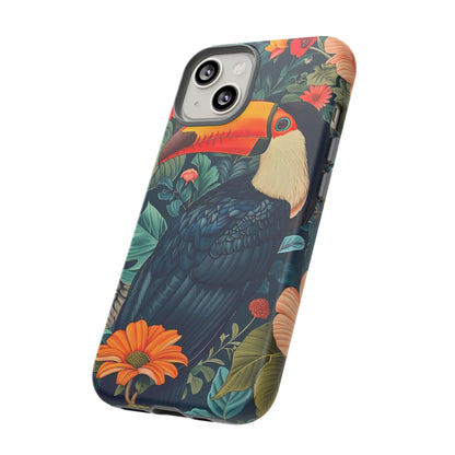 Tropical Toucan Phone Case - Cute Animal Design, Nature Lover Gift, Floral Pattern, Bird Lover Accessory, Summer Vibes