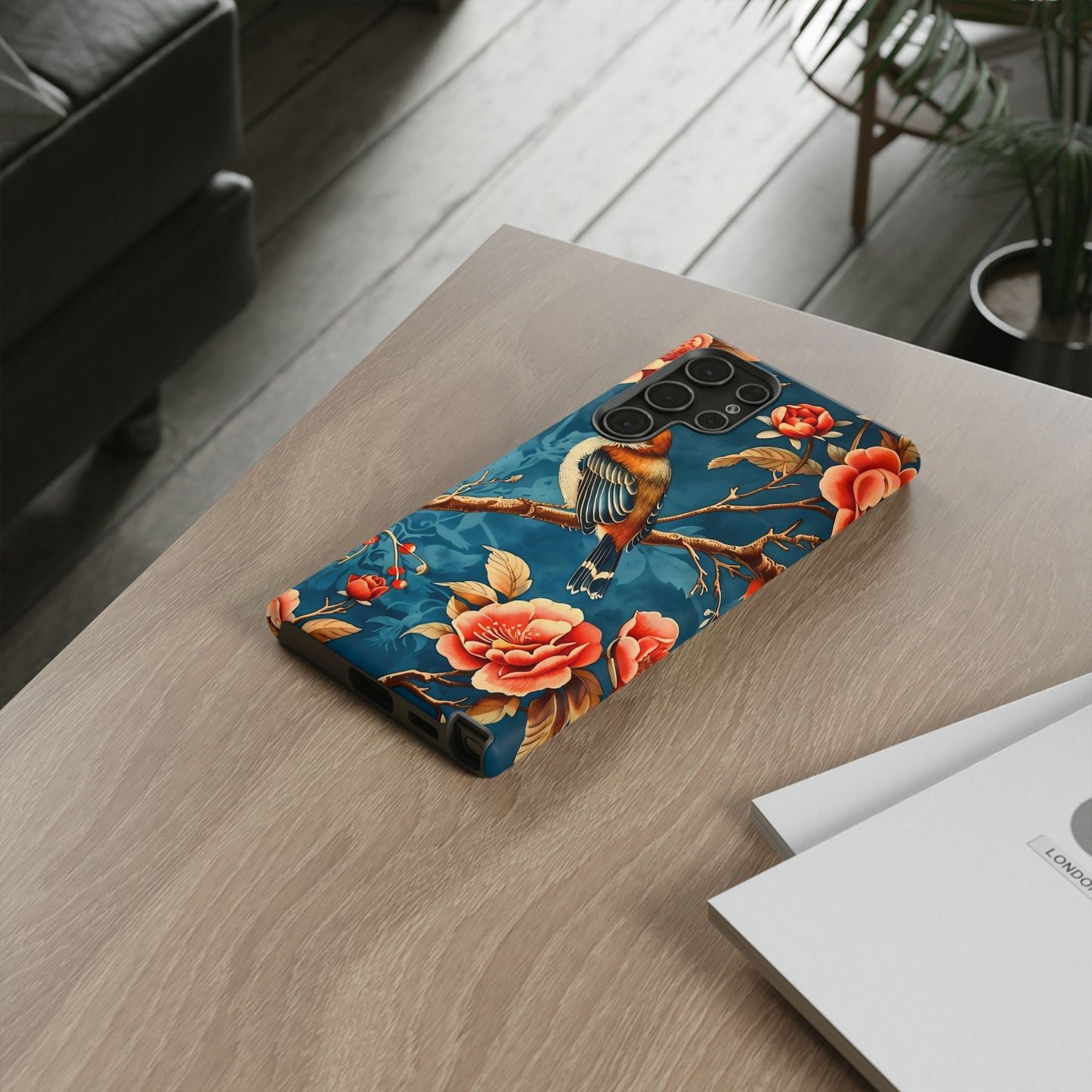 Bird & Floral Phone Case, Tough Cases for Nature Lovers, Gift for Her, Customizable Design, Vibrant Tech Accessories