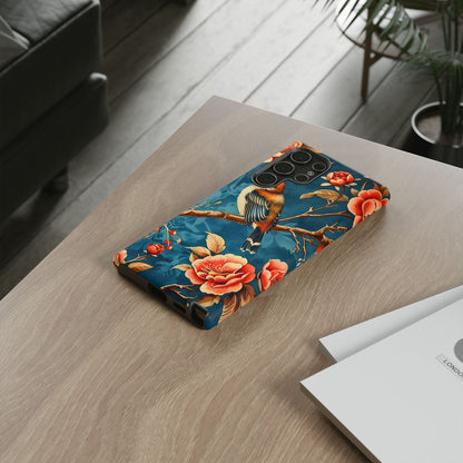 Bird & Floral Phone Case, Tough Cases for Nature Lovers, Gift for Her, Customizable Design, Vibrant Tech Accessories