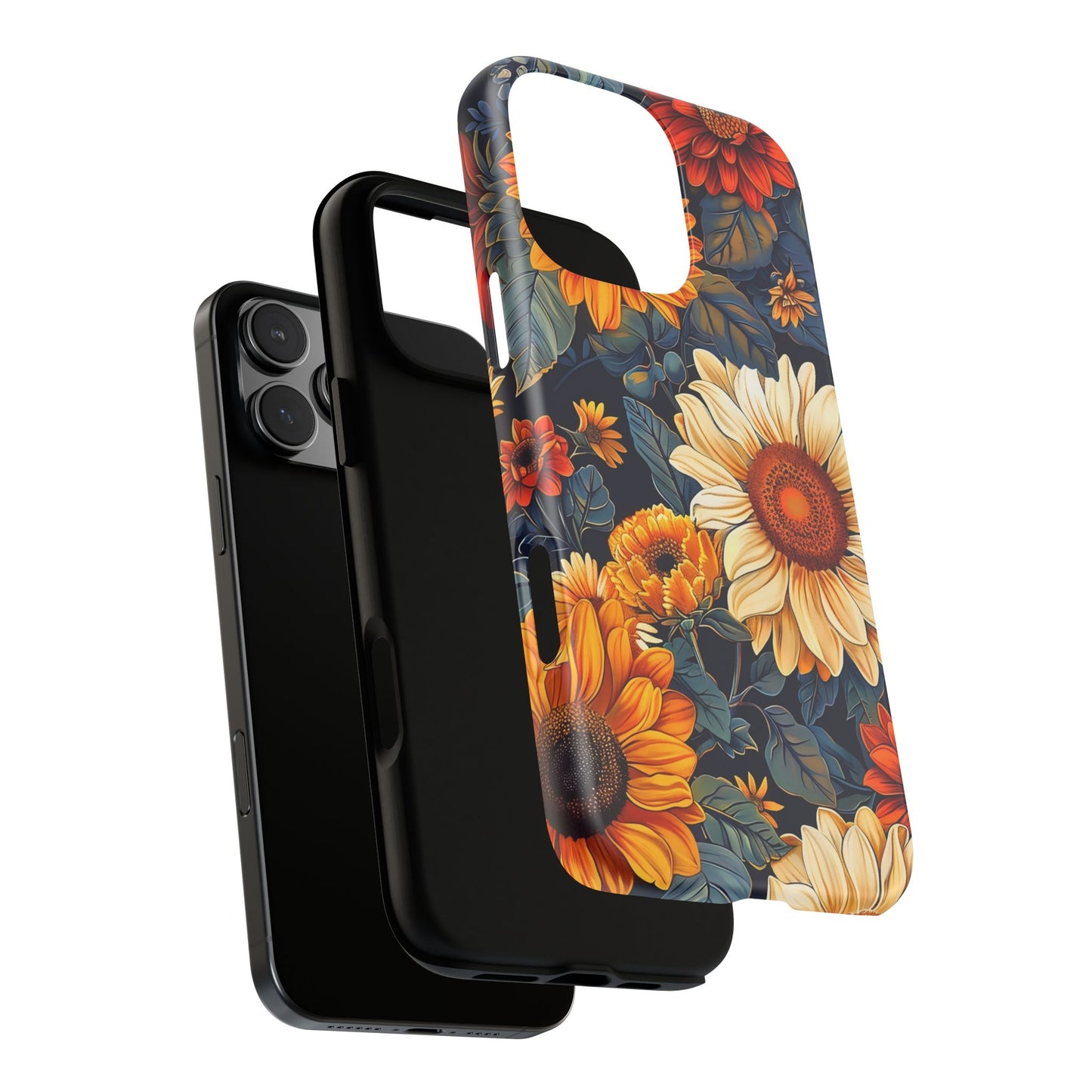 Floral Tough Phone Case | Sunflower Design, iPhone Cover, Protective Case, Gifts for Her, Floral Phone Accessory