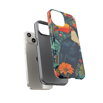 Tropical Toucan Phone Case - Cute Animal Design, Nature Lover Gift, Floral Pattern, Bird Lover Accessory, Summer Vibes
