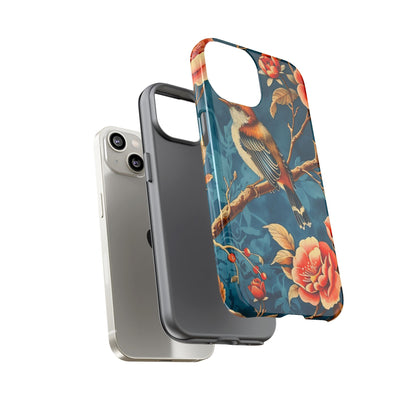 Bird & Floral Phone Case, Tough Cases for Nature Lovers, Gift for Her, Customizable Design, Vibrant Tech Accessories