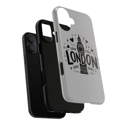 London Love Phone Case, Tough Cases, Stylish Phone Accessories, Unique Gift for Travelers, London Souvenir, Love Design