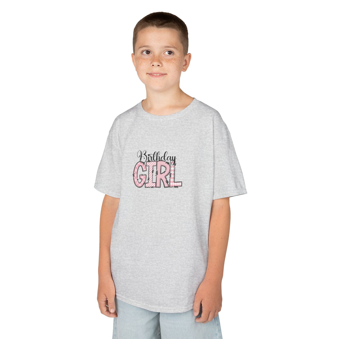 Kids Heavy Cotton™ Tee - Wild Birthday Girl Sublimation Leopard Theme