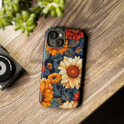 Floral Tough Phone Case | Sunflower Design, iPhone Cover, Protective Case, Gifts for Her, Floral Phone Accessory