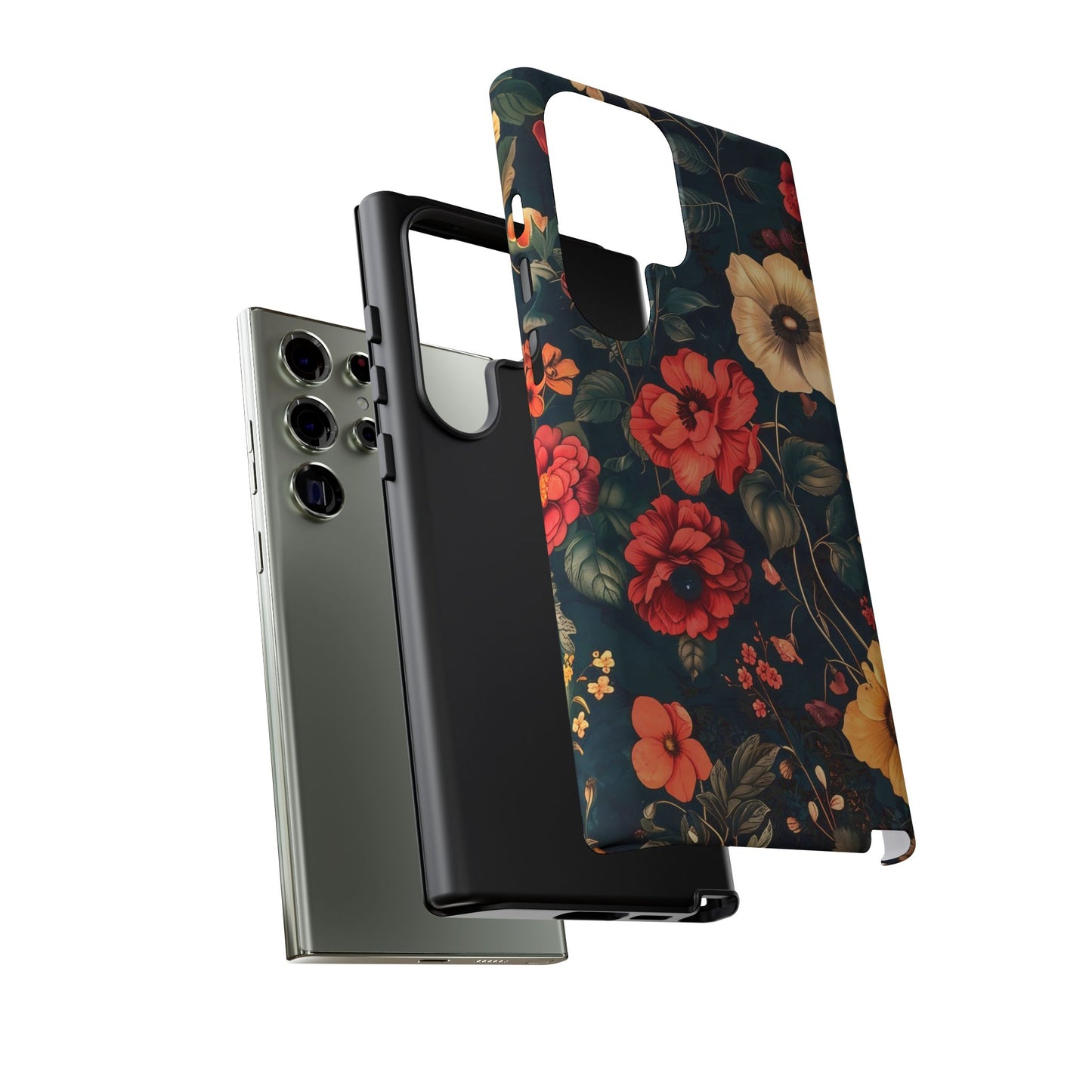 Floral Phone Case, Tough Cases, Flower Motif, Protective Cover, Gift for Her, Floral Design, Spring Accessory
