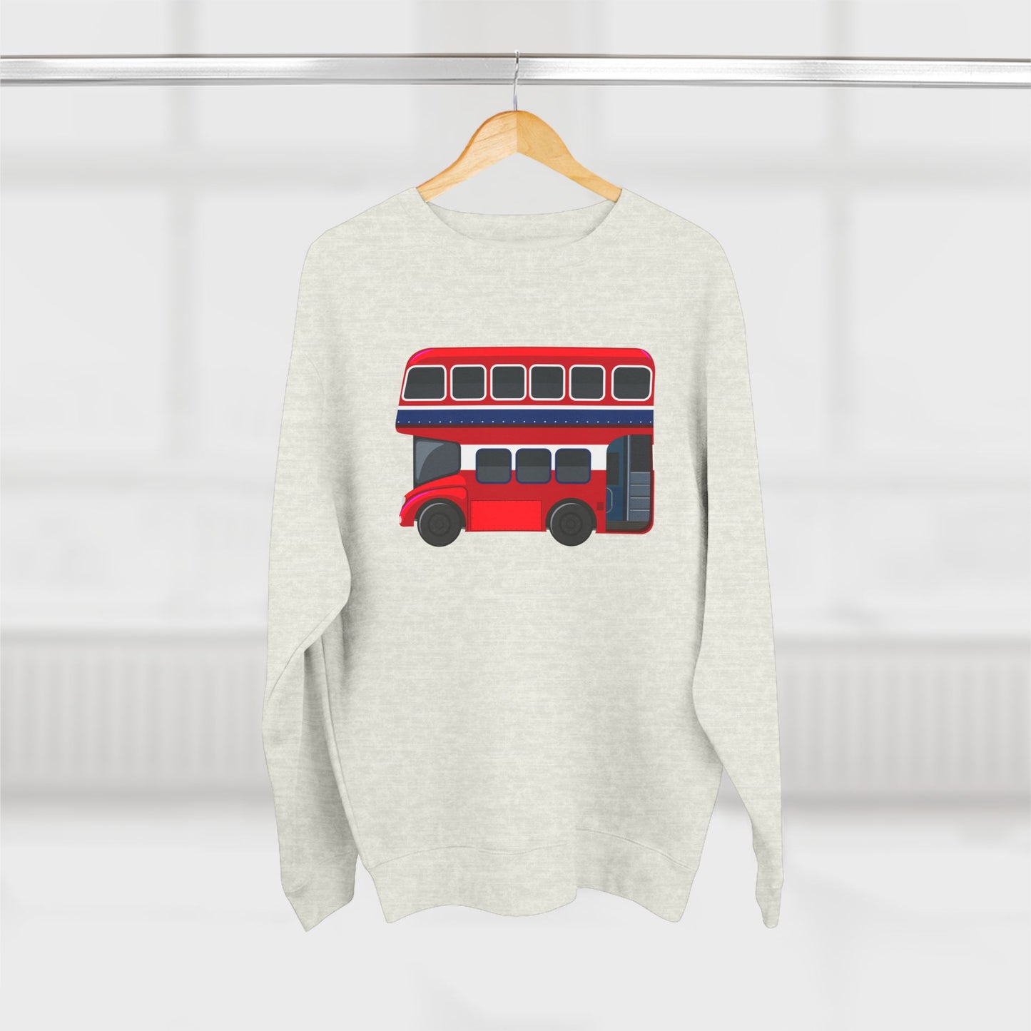 Unisex Crewneck Sweatshirt - London Transport English Bus Red Double-Decker