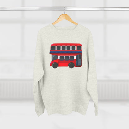 Unisex Crewneck Sweatshirt - London Transport English Bus Red Double-Decker