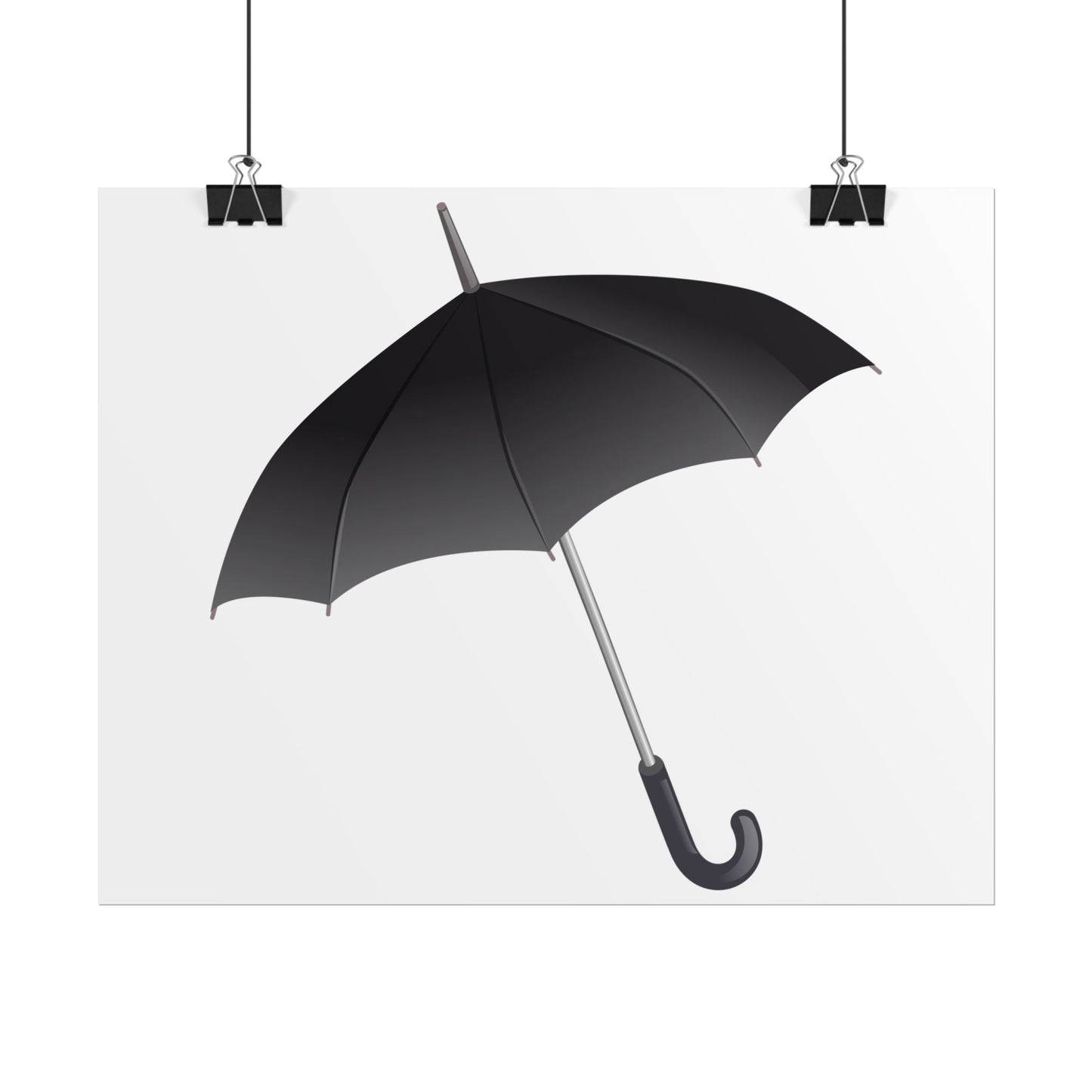 Minimalist Umbrella Wall Art, Chic Home Decor Print, Stylish Poster, Rental Friendly Artwork, Black Umbrella Decor