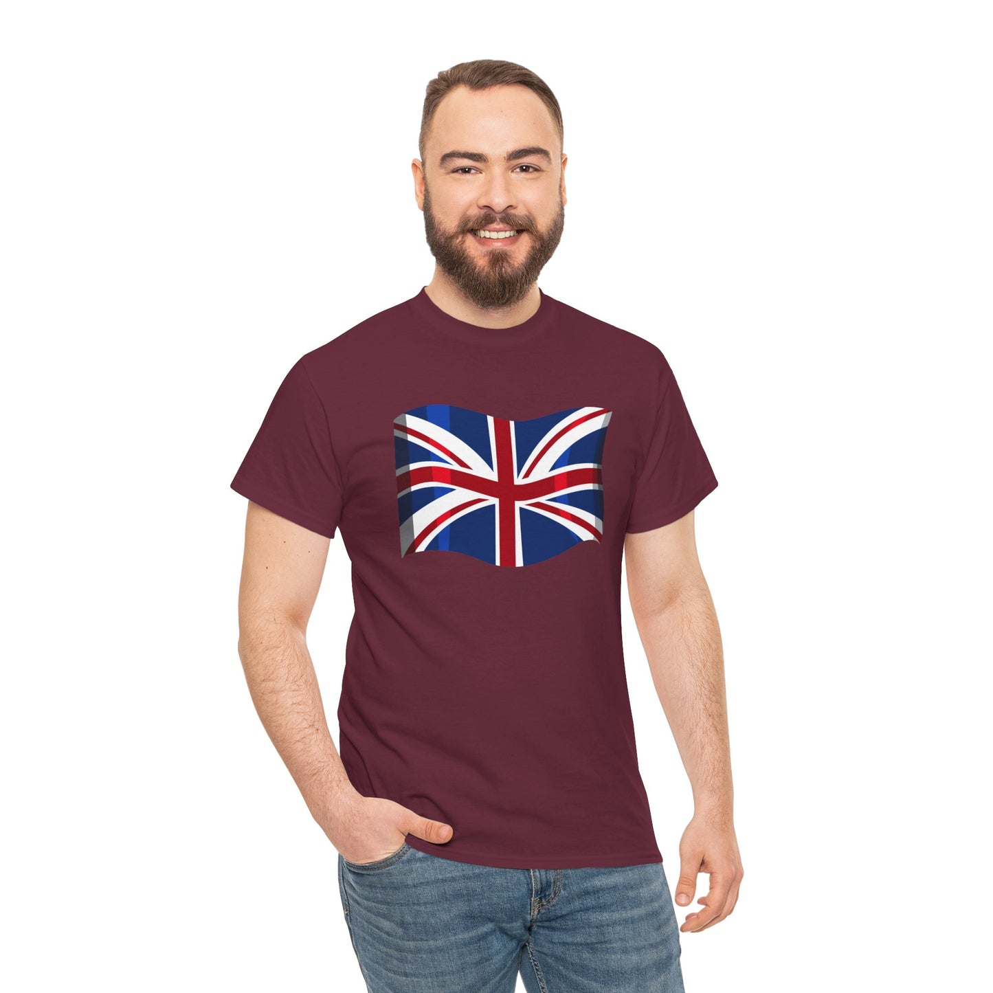 Unisex Heavy Cotton T-Shirt - Classic UK Flag Design