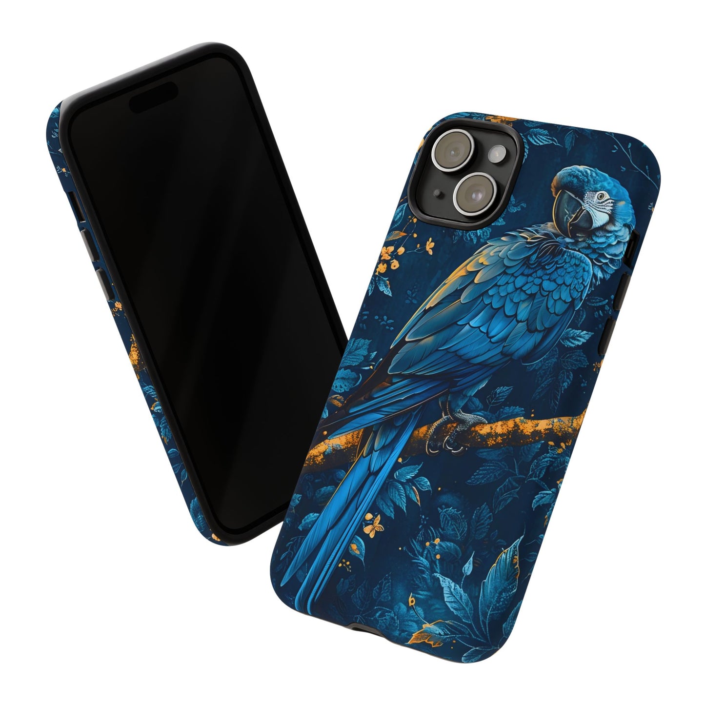Tough Cases - Vibrant Blue Parrot Phone Case, Tropical Bird Phone Cover, Nature Lover Gift, Eco-Friendly Accessories, Unique Wildlife Decor