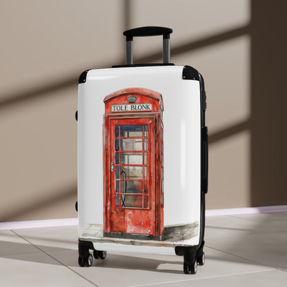 Classic Red Phone Booth Suitcase