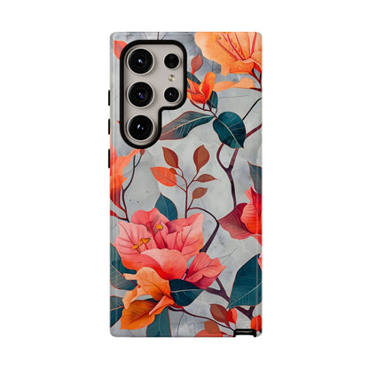 Floral Phone Case, Tough Cases, Flower Power, Gift for Her, Decorative Phone Cover, Trendy Accessories, Everyday Style