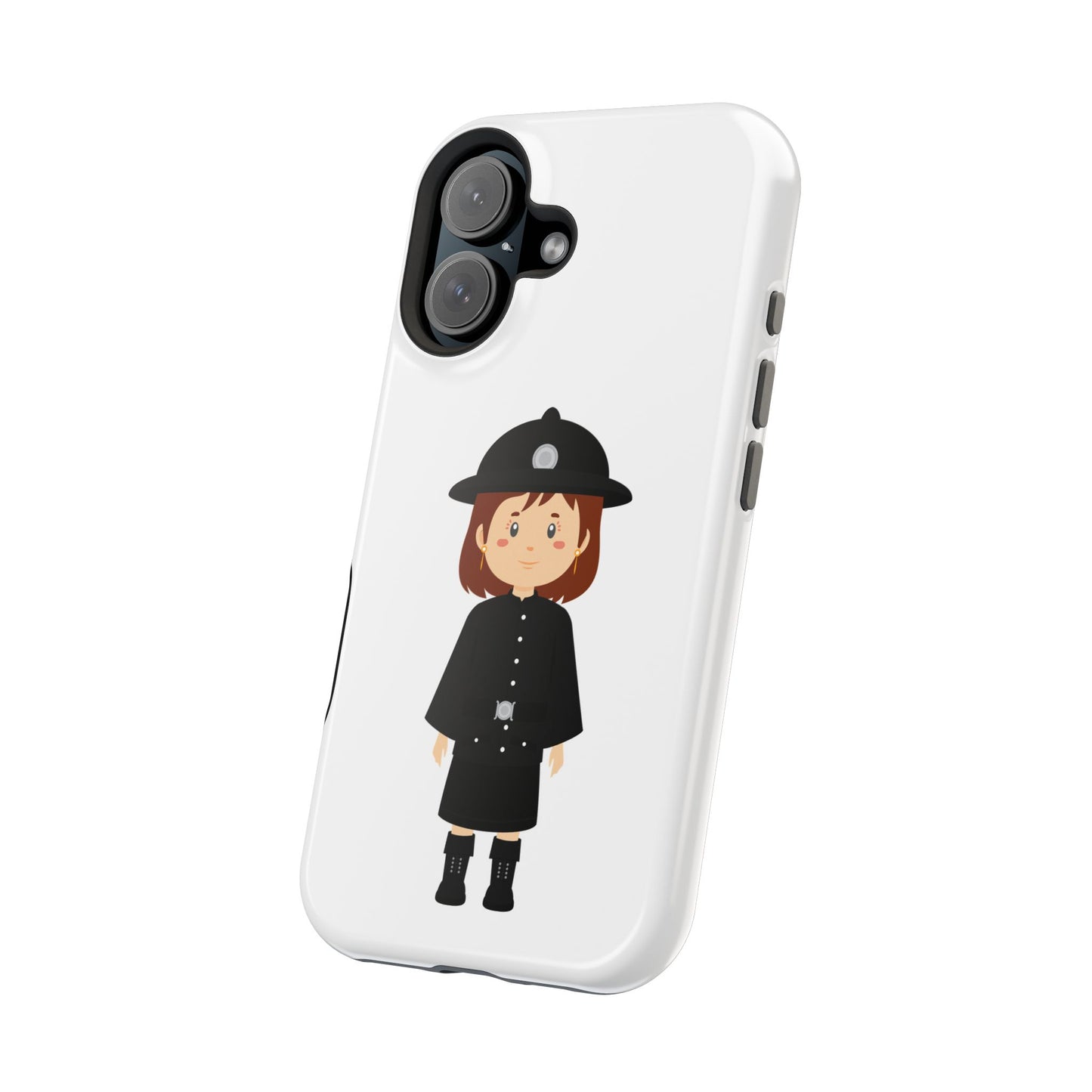 Cute Police Officer Magnetic Tough Case for iPhone, Gift for Police Lovers, Kid's Phone Case, Durable Protector, Fun Design