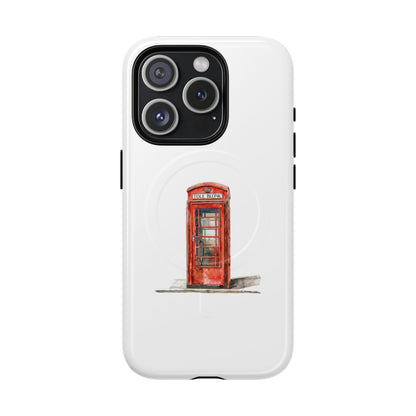 Classic London Phone Booth Magnetic Case, Tough Phone Cases, Gift for Travelers, Unique Phone Accessories, Personalized Phone Protection