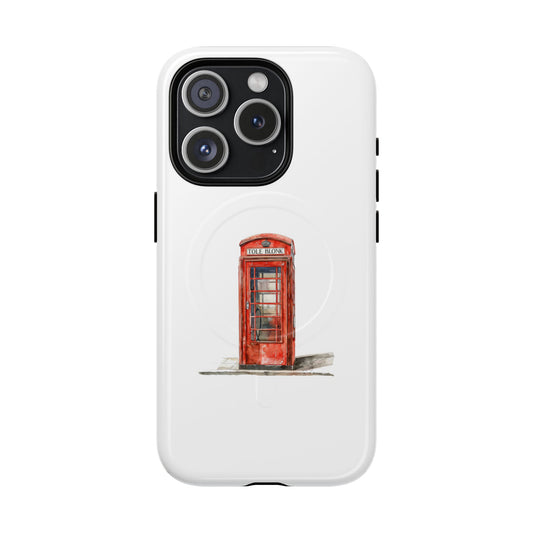 Classic London Phone Booth Magnetic Case, Tough Phone Cases, Gift for Travelers, Unique Phone Accessories, Personalized Phone Protection