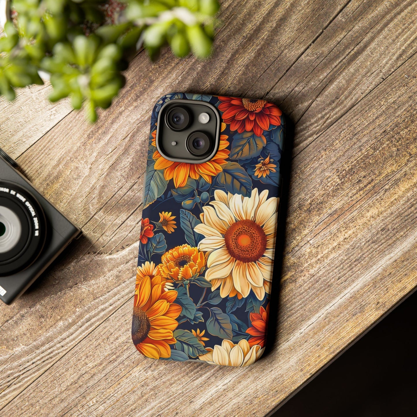 Floral Tough Phone Case | Sunflower Design, iPhone Cover, Protective Case, Gifts for Her, Floral Phone Accessory