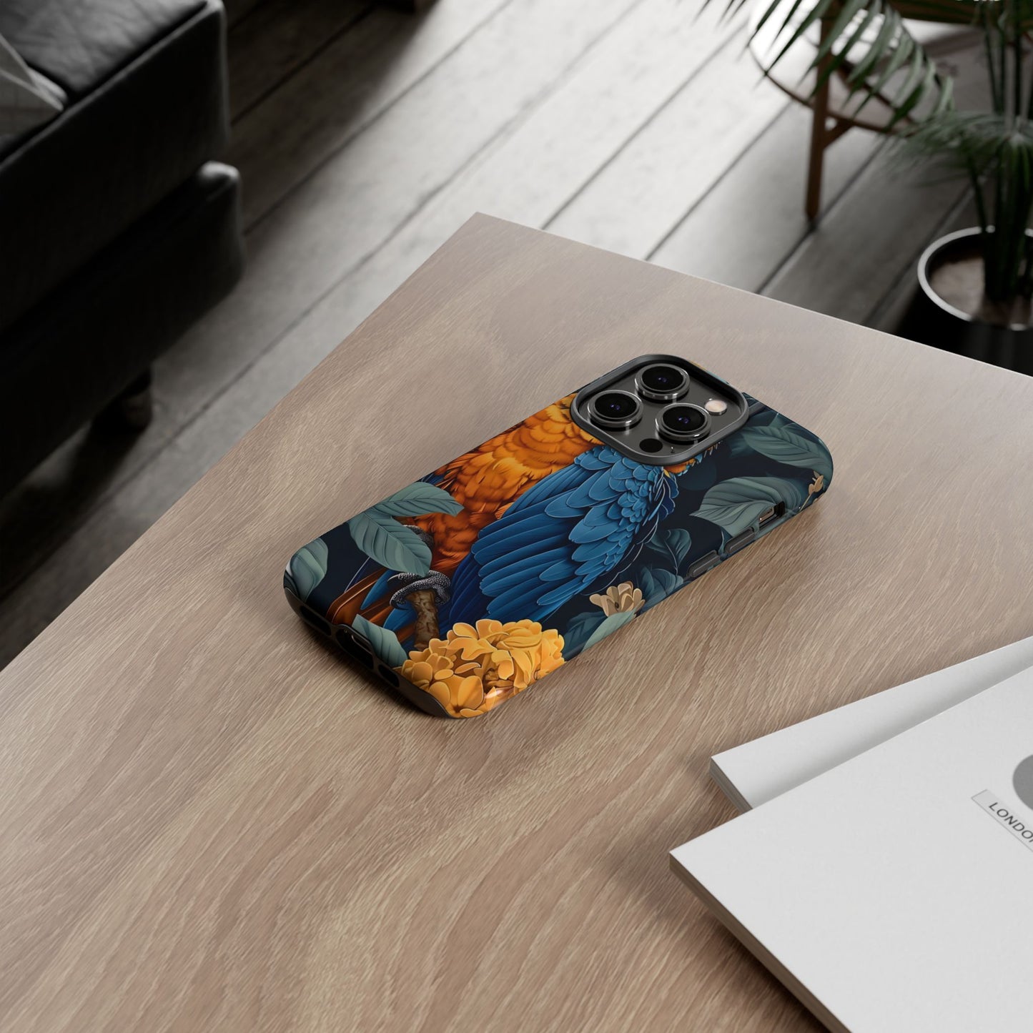 Tropical Parrot Phone Case - Tough Cases, Colorful Phone Cover, Nature Lover Gift, Floral Design, Bird Lover Accessory