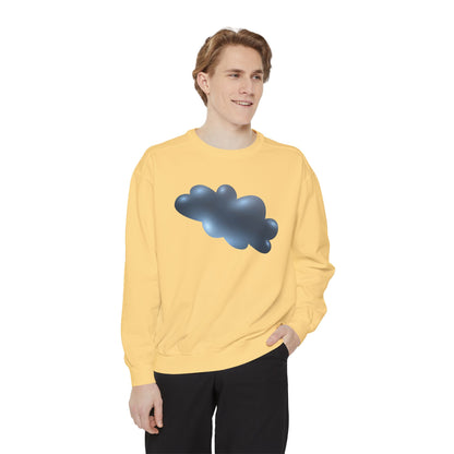 Unisex Garment-Dyed Sweatshirt Relaxed - Serene Cloudscape Dreamy Cloud