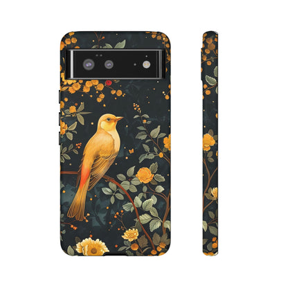 Floral Phone Case, Tough Cases with Bird Design, Nature Lover Gift, Stylish Protection, Birthday Present, Floral Phone Cover