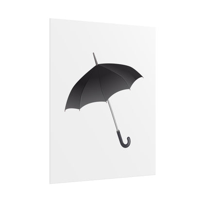 Minimalist Umbrella Wall Art, Chic Home Decor Print, Stylish Poster, Rental Friendly Artwork, Black Umbrella Decor