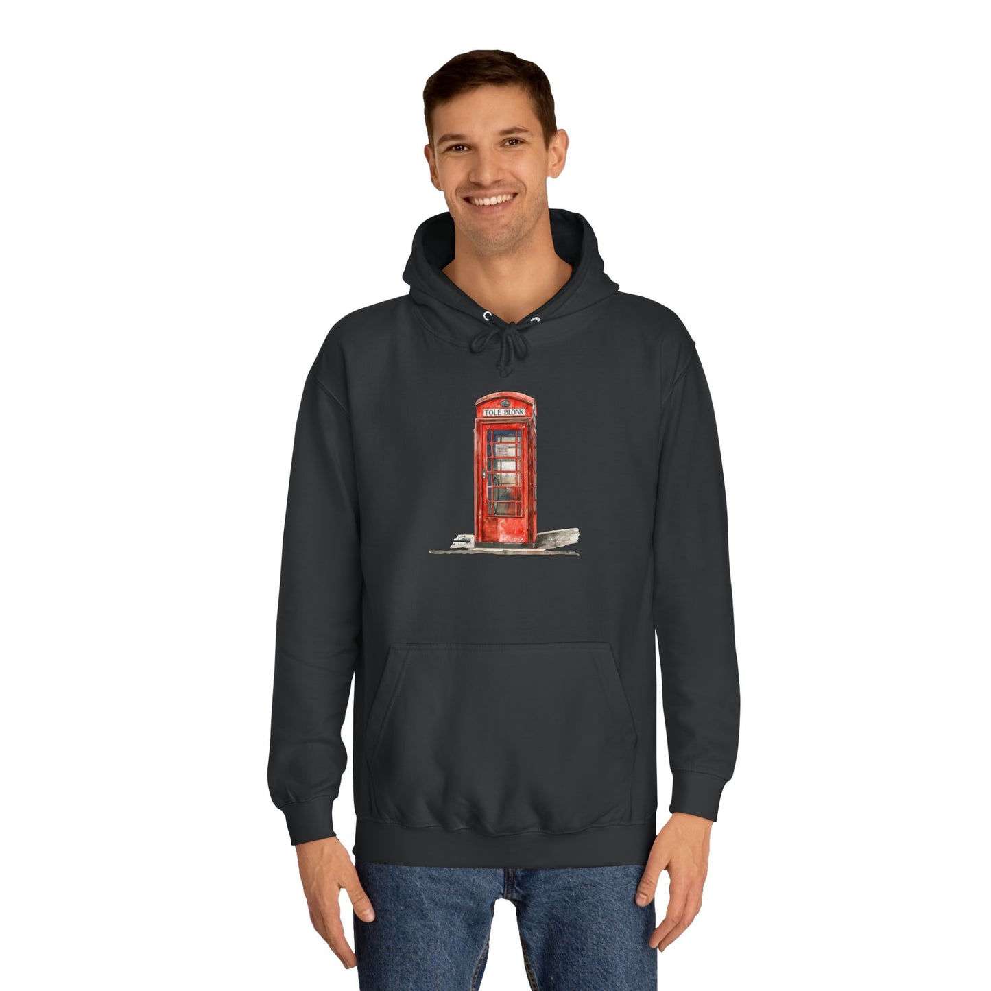 Unisex College Hoodie - Iconic British Public Telephone
