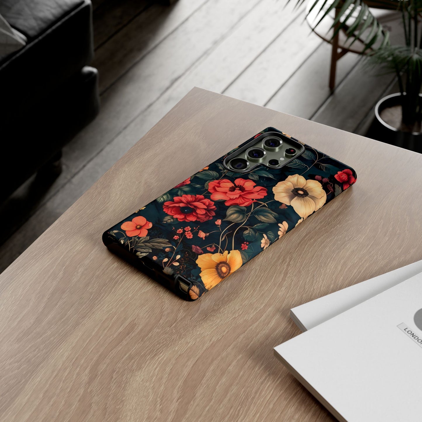 Floral Phone Case, Tough Cases, Flower Motif, Protective Cover, Gift for Her, Floral Design, Spring Accessory
