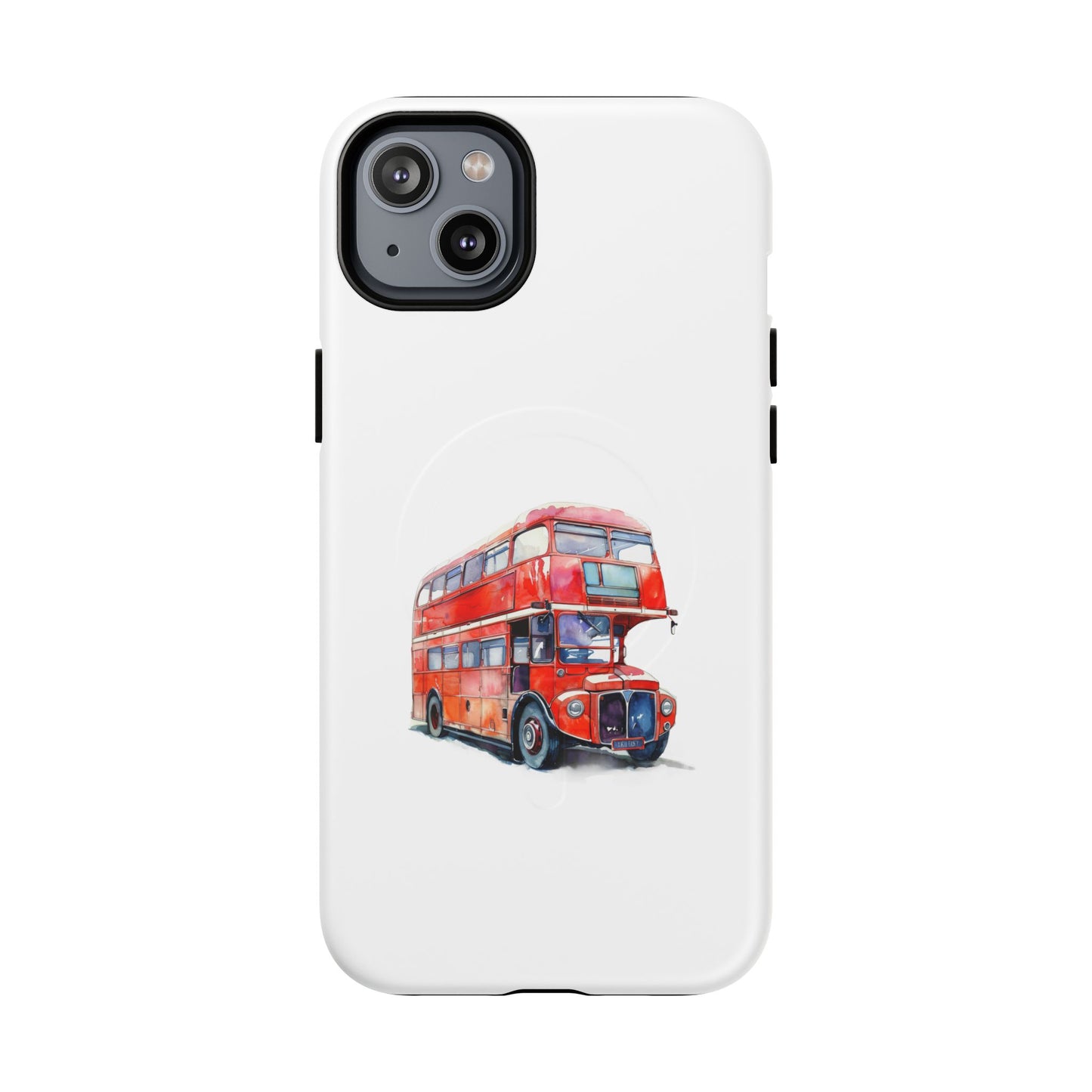 Vintage Double-Decker Bus Phone Case, Tough Magnetic Cases, Unique Mobile Cover, Gifts for Travelers, London-Themed Accessories