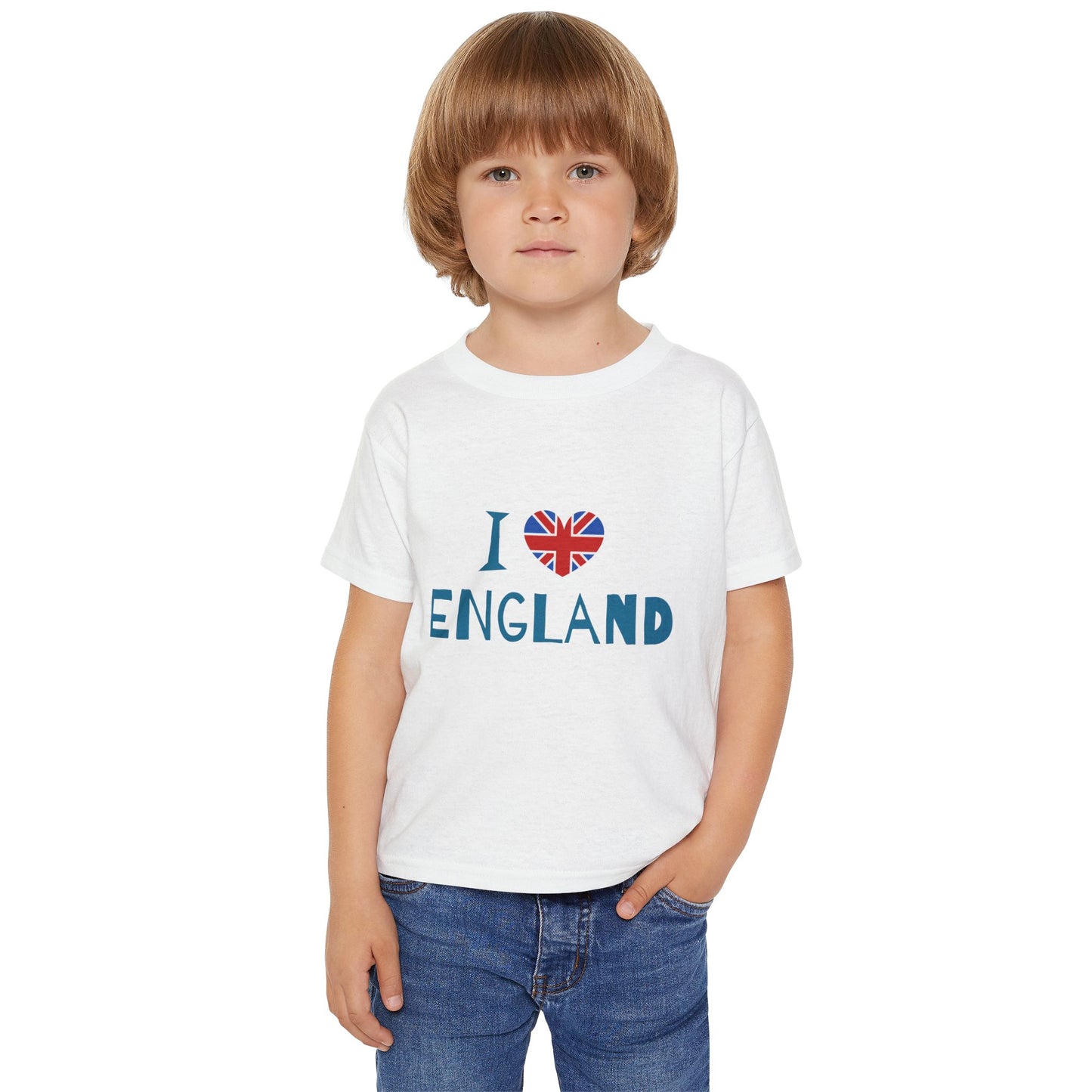 I Love England Toddler T-Shirt - Cute Cotton Tee for Kids