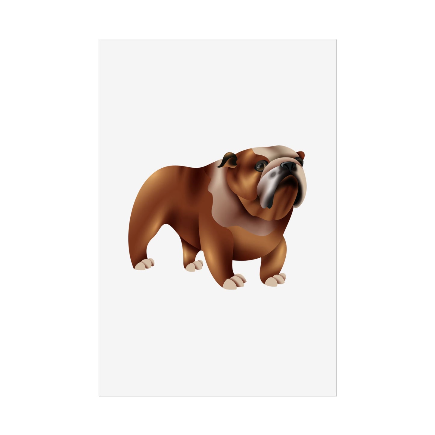 Bulldog Rolled Poster Art | Dog Lover’s Wall Decor | Unique Gift for Pet Owners | Living Room or Office Decor
