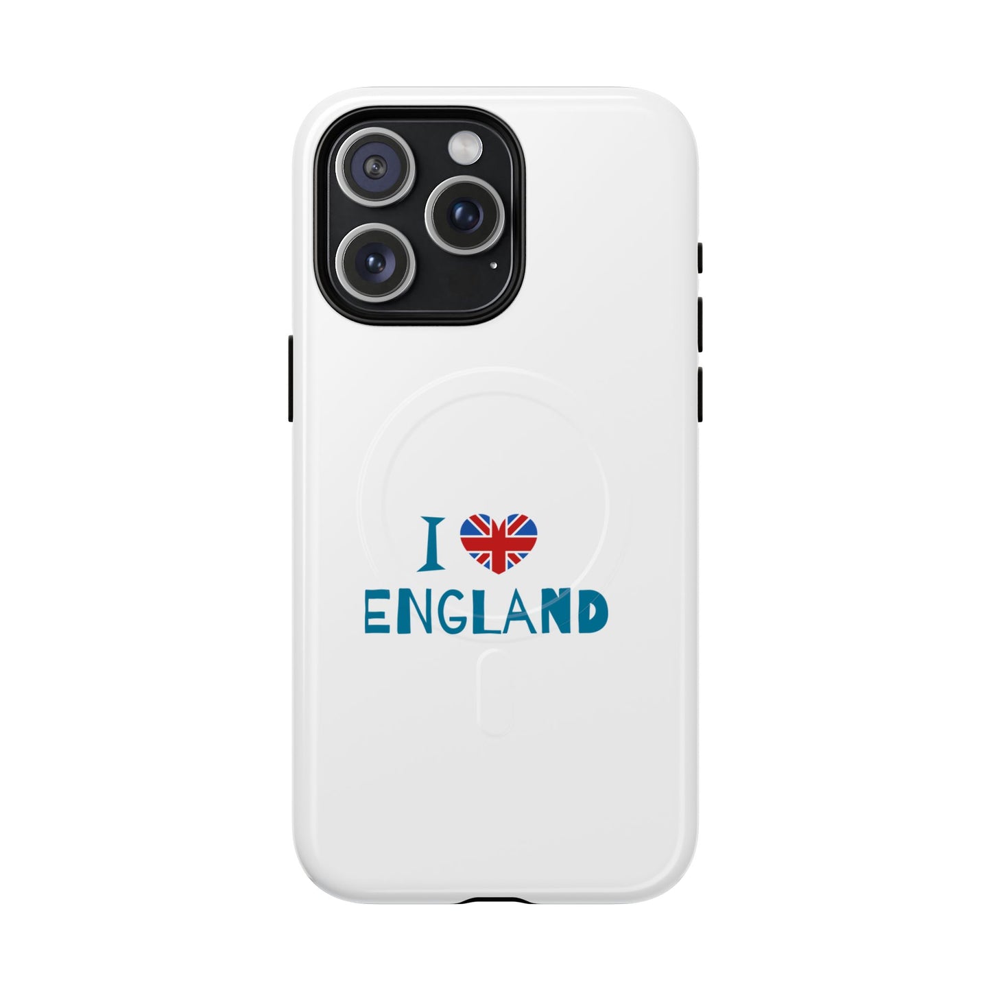 I Love England Magnetic Phone Case | Tough Protective Cover, Travel Gift, Souvenir for England Lovers, Personalized Phone Accessories