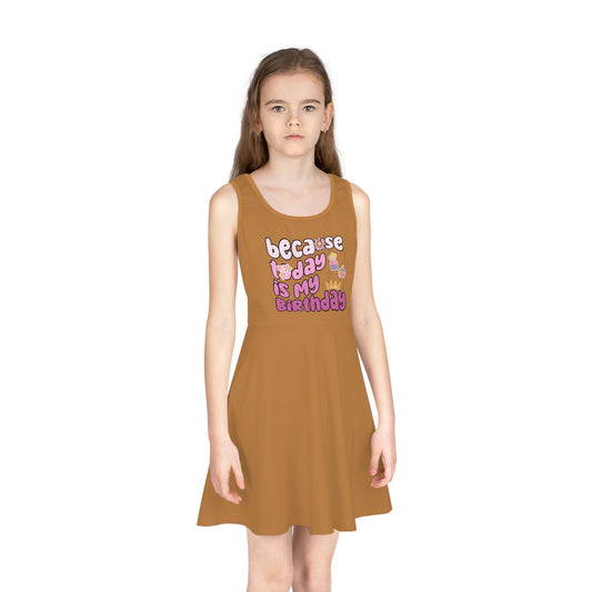Girls' Birthday Sundress - Funky Leopard Print Birthday Girl Graphic