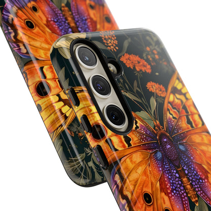 Butterfly Phone Case, Tough Cases for Nature Lovers, Vibrant Floral Design, Gift for Her, Cute Phone Accessories, Butterfly Artwork