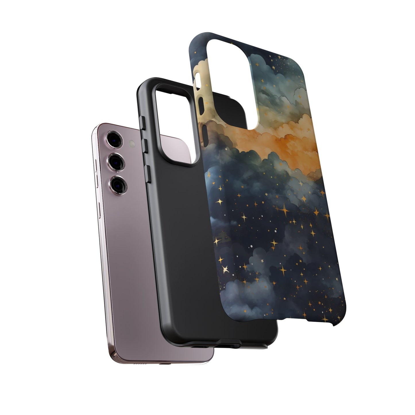 Celestial Phone Case, Galaxy Design Phone Cover, Space Art Case, Starry Night Mobile Cover, Customizable Tough Case