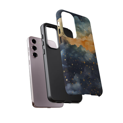 Celestial Phone Case, Galaxy Design Phone Cover, Space Art Case, Starry Night Mobile Cover, Customizable Tough Case