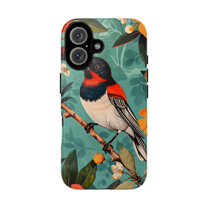 Tough Cases - Floral Bird Phone Case, Colorful Phone Cover, Nature Lover's Gift, Stylish Phone Accessory, Unique Gift Idea