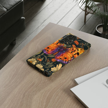 Butterfly Phone Case, Tough Cases for Nature Lovers, Vibrant Floral Design, Gift for Her, Cute Phone Accessories, Butterfly Artwork