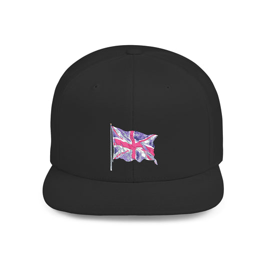 Big Ben and Clouds Art Flat Bill Snapback